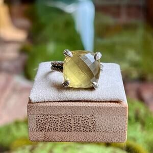 DAVID YURMAN Châtelaine Green 925 Sterling Silver Ring SZ6